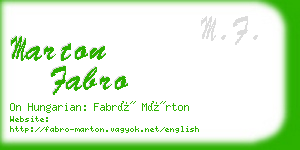 marton fabro business card